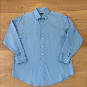 Geoffrey Beene Dress Shirt 17 32/33 Light Blue